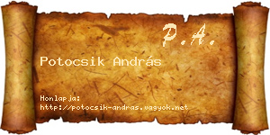 Potocsik András névjegykártya